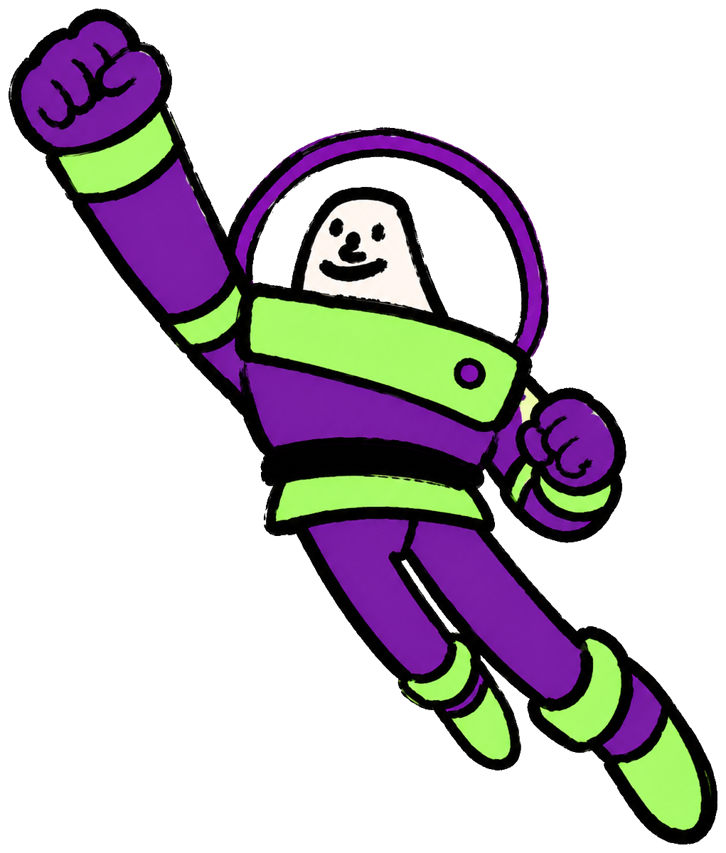 $INFINITY space ranger flying upward